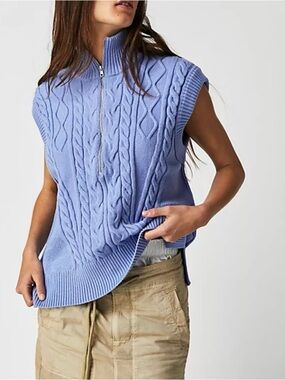 Free People Lizzy Half Zip Vest XS